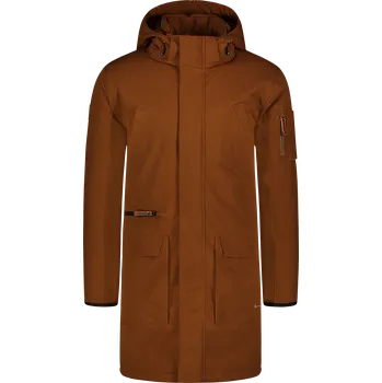 Pánský zimní kabát Hnědý pánský nepromokavý zimní kabát ICEAGE - XL