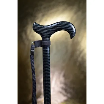 Vycházková hůl s nastavitelnou délkou karbon efekt