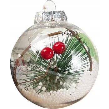 Vánoční dekorace Vánoční Baňky koule. Plastové koule sklo. 6 kuliček 8 cm vánoční koule P10