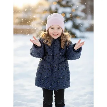 Dívčí bunda Sinsay - Prošívaná bunda s kapucí - námořnická modrá - 710EI-59X - 710EI-59X-110