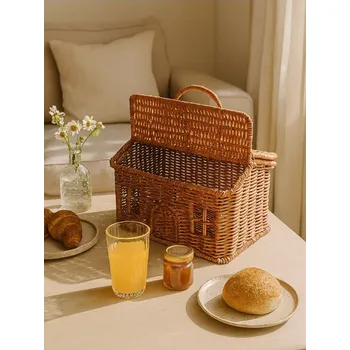 Úložný box Sinsay - Pletený úložný koš ve tvaru domečku - béžová - 817HJ-08X - 817HJ-08X-ONE