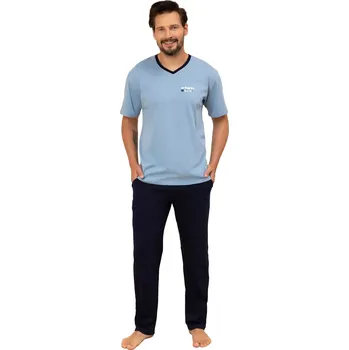Pánská móda Pánské pyžamo 498/51 REGINA – Pohodlí a styl Barva/Velikost: modrá / L