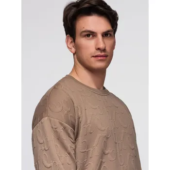 Pánské oblečení Pánská mikina Ombre s reliéfními písmeny Ombre krémová 3472064