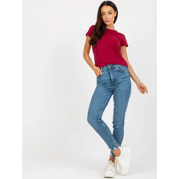 Dámské džíny Basic Feel Good Dámské džínové kalhoty Dunmark bordó L