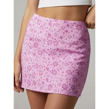 Dámská sukně Sinsay - Mini sukně s rozparkem a květinovým vzorem - fialová - 0589T-40P - 0589T-40P-S