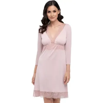 Dámská noční košile Babella košilka na spaní s krajkou Thelma st.růžová velikost L