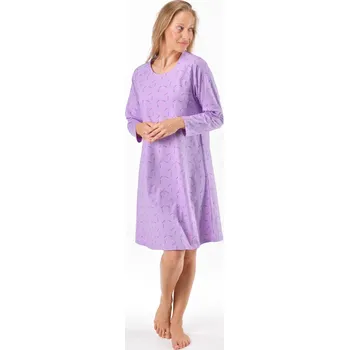 Dámská noční košile Gina Košilka noční dámská dlouhý rukáv 19175P Barva/Velikost: sacharóza, levandulová / 3XL