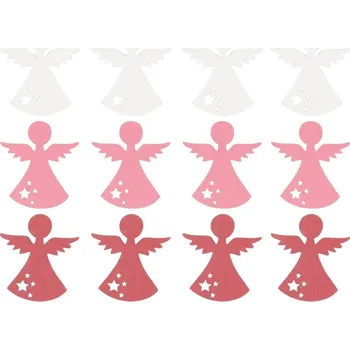 Vánoční dekorace Anděl Přerov s.r.o. Dřevěné dekorace anděl 4 cm, 12 ks v sáčku