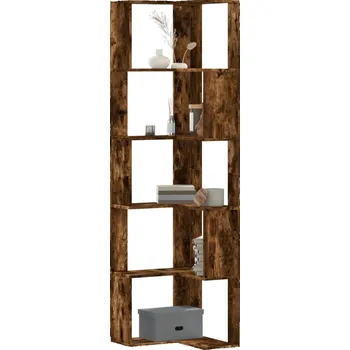 Knihovna vidaXL Rohová 5patrová knihovna kompozit