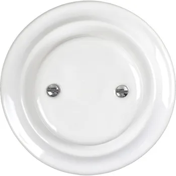 vypínač VINTAGE záslepka keramické kulatá bílá komplet K1-RMK kryt zaslepovací