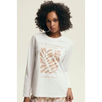 Dámské pyžamo Dámské pyžamo Henderson Dextra - bavlna Krémová XL