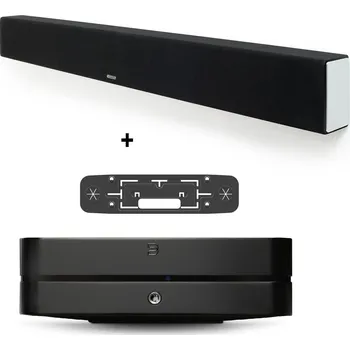 Soundbar Monitor Audio SB-4 + Bluesound POWERNODE černá (Gen 4) (Pasivní soundbar + 3kanálový streamerzesilovač)