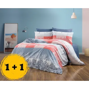 Povlečení Bavlněné povlečení Manhattan červený Velikost: 70x90, 140x200 cm