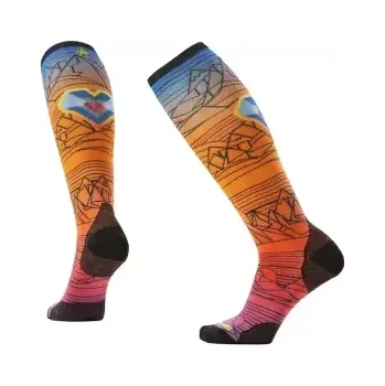 Dámské termoprádlo Smartwool Junior Ski Zero Cushion Geo Peaks Print OTC Socks