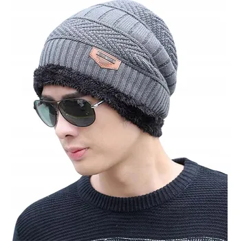 Čepice ČEPICE ZIMNÍ TEPLÁ PÁNSKÁ DÁMSKÁ UNIVERZÁLNÍ DVOUVRSTVÁ ZATEPLENÁ ČERNÁ