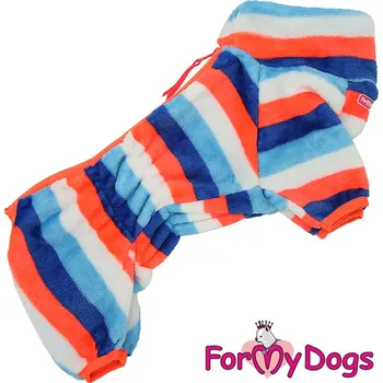 Obleček pro psa FOR MY DOGS Flísový overal STRIPES, multicolor Velikost: 22/XXXL