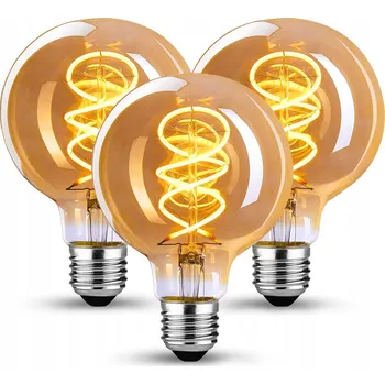 Žárovka 3 KS DEKORATIVNÍ LED ŽÁROVKA E27 4W FILAMENT Edison 8cm G80