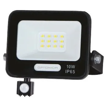 Optonica LED SMD FLOODLIGHT černé 10W 90lm/W AC180-265V 120° IP65 3000K + SENSOR - 15cm CABLE