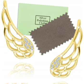 Náušnice ZLATÉ NÁUŠNICE S KŘÍDLY PRO ŽENU STŘÍBRO 925