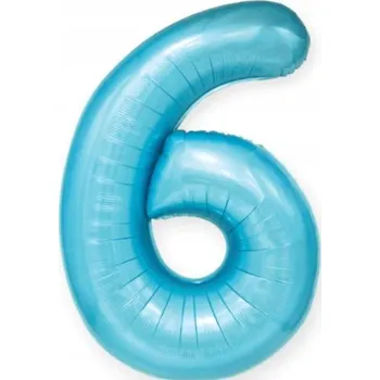 Balónek Fóliový balónek Číslice "6", 100 cm, modrý