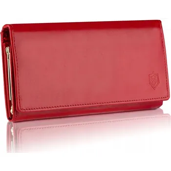 Peněženka Velká prostorná dámská kožená peněženka STEVENS Zapínání na patent, pravá kůže, RIFD Q3