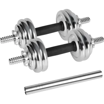 Rebel RBA-2326 Chromované litinové nastavitelné činky v přepravním pouzdře s konektorem 2 x 7,5 kg,, stříbrná