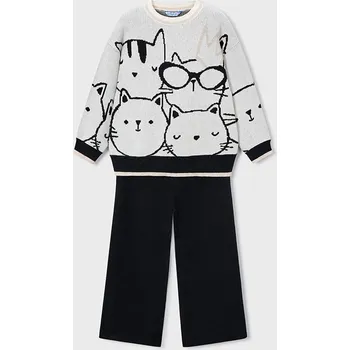 Dívčí oblečení Dívčí úpletový set kočka černá Mayoral 4583 Velikost: 6 let (116 cm)
