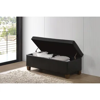 Taburet VerDesign TRACK taburetka s úložným prostorem, černá