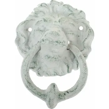 Litinové klepadlo Lion bílá, 20 x 27 cm