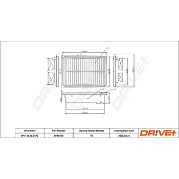 Vzduchový filtr Vzduchový filtr DRIVE+ DP1110.10.0470