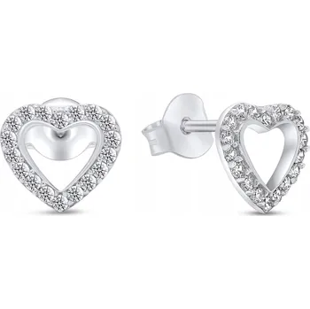 Náušnice Brilio Silver Okouzlující stříbrné náušnice Srdíčka se zirkony EA355W