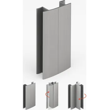 soklová lišta Opes Flexi spojka na sokl PAX - 90° až 270° / Broušená nerez 120 mm