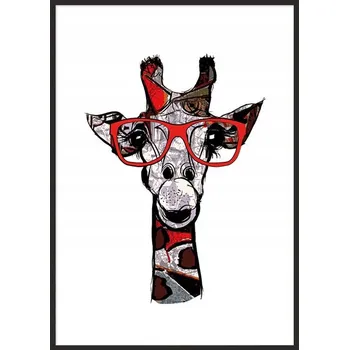 Obraz OBRAZ PLAKÁT V RÁMU 33x43 cm Paní Žirafa P838