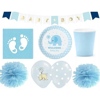 Balónek SADA BALÓNKY TALÍŘKY BABY SHOWER BOY SLON