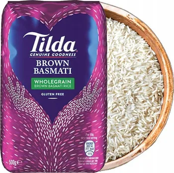 Rýže Indický hnědý rýže BASMATI celozrnná bez lepku přírodní 500g TILDA