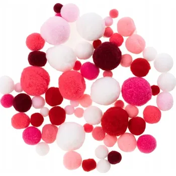 Obraz Dekorační bambule odstíny růžové + bílá, mix velikostí POM52 Brewis