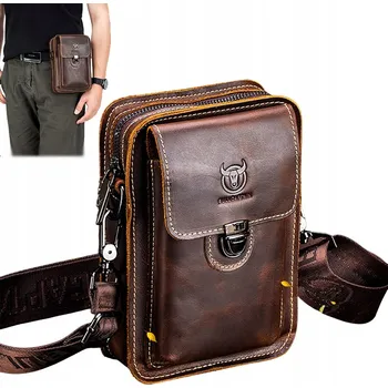 BULLCAPTAIN PÁNSKÁ LEDVINKA NA PÁSEK KOŽENÁ VINTAGE TAŠTIČKA DO RUKY