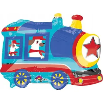 Balónek Fóliový balónek modrý VLAK VLÁČEK mašinka