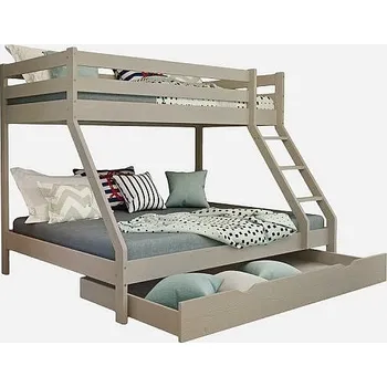 Dětská postel Patrová postel pro 3 Mike 140x200 Šedá