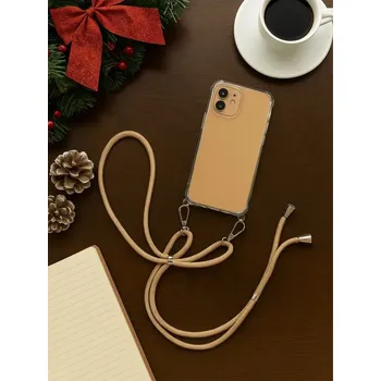 Telefonní příslušenství Sinsay - Pouzdro na iPhone 13, 14, 15 s popruhem na krk - krémová - 494IT-01X - 494IT-01X-ONE