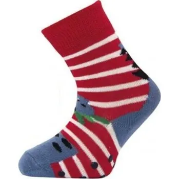 Novia Dětské ponožky s ABS Dino 1511 Barva: červená, Velikost: 21/23