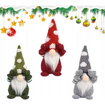 Vánoční dekorace VÁNOČNÍ OZDOBA SKŘÍTEK TRPASLÍK DEKORACE POD STROMEČEK 3 KUSY