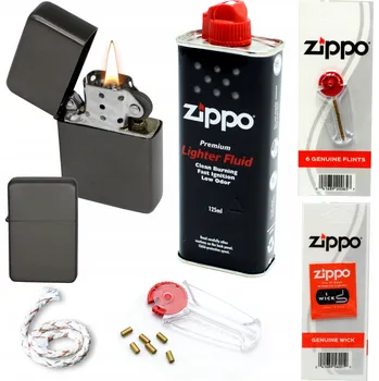 BENZÍNOVÝ ZAPALOVAČ + BENZÍN + KNOT + ZIPPO KÁMEN
