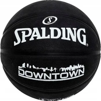 Basketbal SPALDING DOWNTOWN BLACK basketbalový míč velikost 7 na hřiště STREETBALL