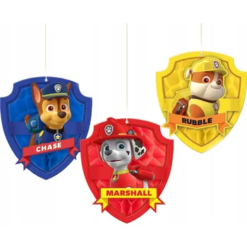 PAPÍROVÁ KOULE DEKORACE Tlapková patrola - 3 KUSY - 9829