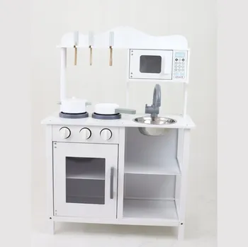 Dětská kuchyňka Bílá dřevěná kuchyňka s příslušenstvím