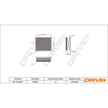 Vzduchový filtr Vzduchový filtr DRIVE+ DP1110.10.0227