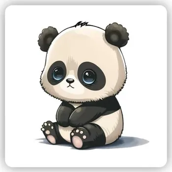 Dekorativní magnet Magnetka 65x65mm ve tvaru čtverce - roztomilá panda 2