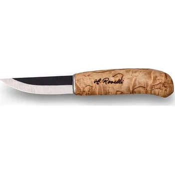 kapesní nůž ROSELLI R110 Carpenter lovecký nôž 8,5 cm, drevo brezy, kožené puzdro