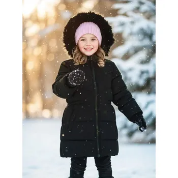 Sinsay - Zateplená bunda s kapucí - černá - 750EI-99X - 750EI-99X-110